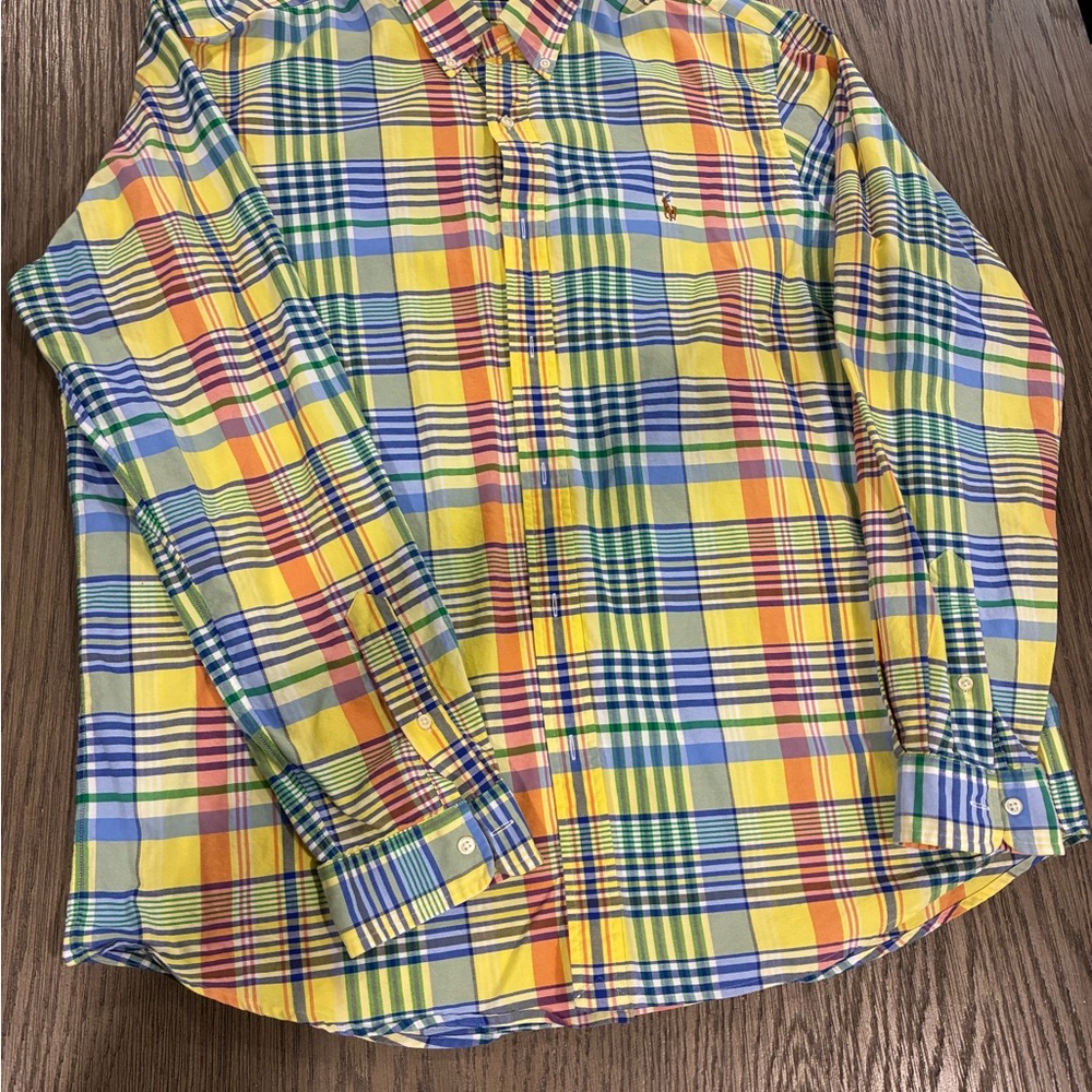 Polo by Ralph Lauren Yellow Multi-Color Plaid Button-Down Shirt
